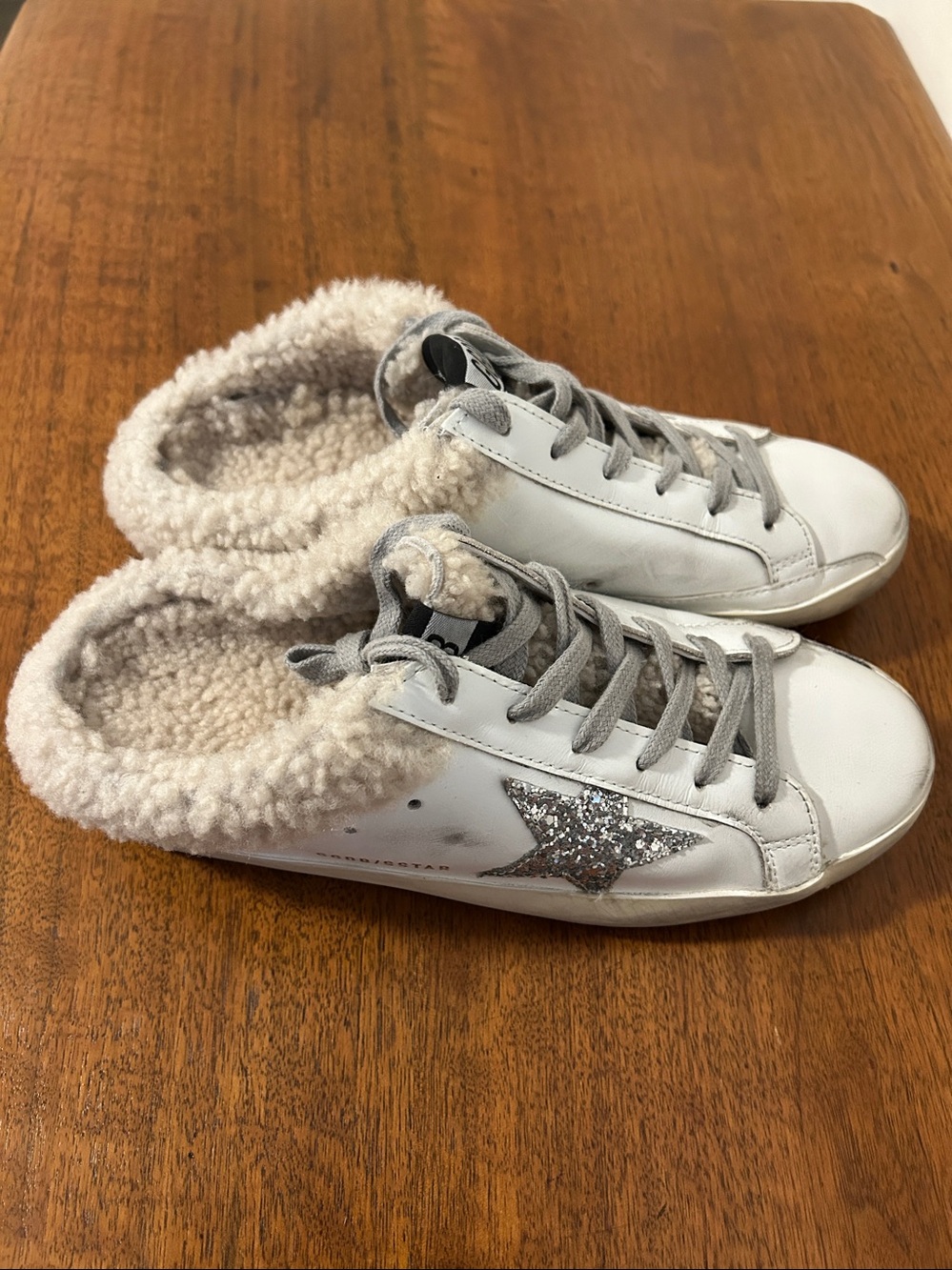 Golden Goose Super-Star Sherling Lined Leather Sneakers. 9